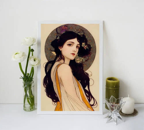 Art Nouveau Goddess Persephone Poster Bohemian Large Print Premium Matte Fine Art Paper by My Store