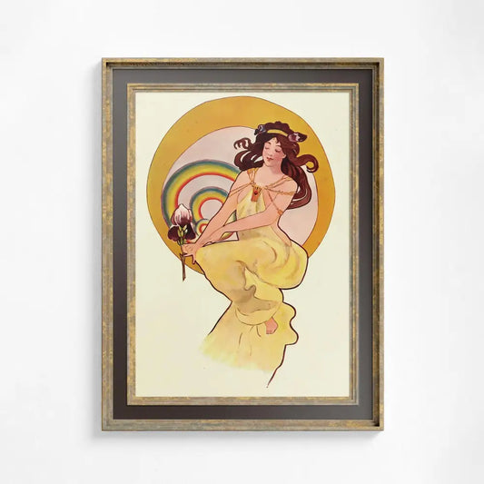 Art Nouveau Goddess Print: Mucha 'The Iris' - Vintage Rainbow by DesignBohemian