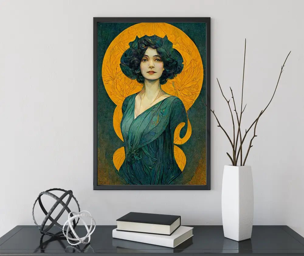 Art Nouveau Goddess Print Vintage Style Lady Artwork Framed Wall Decor for Elegant Interiors by My Store