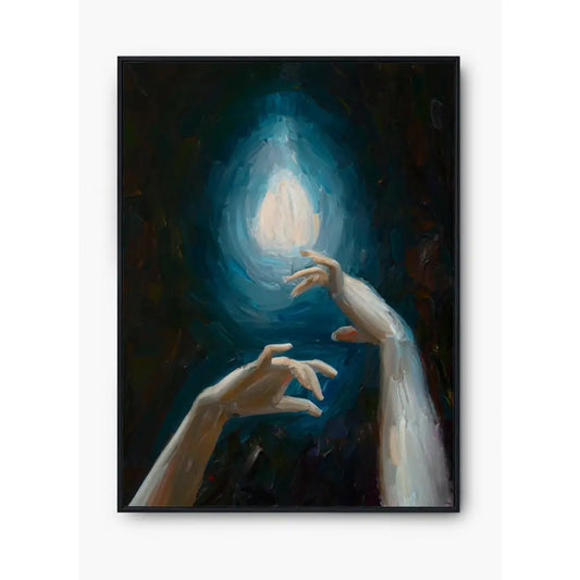 Art Nouveau Healing Light Hands Closeup Art Print On Premium Archival Matte Paper 230 GSM by DesignBohemian