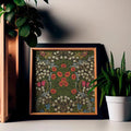 Art Nouveau Morris Floral Square Print Poster Vintage Green and Pink on Premium Archival Matte Paper by DesignBohemian