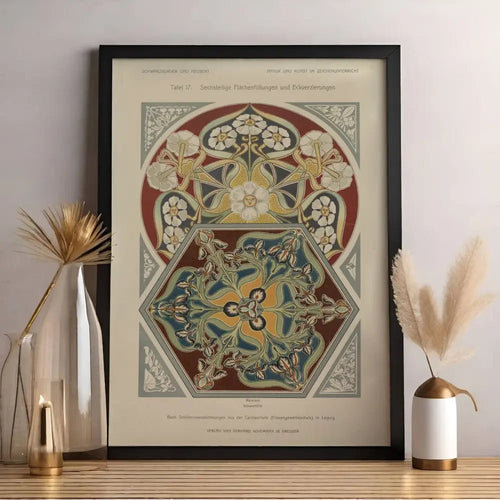 Art Nouveau Neutral Mandalas Floral Poster On Premium Archival Matte Fine Art Paper by My Store