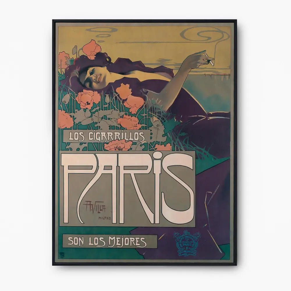 Art Nouveau Paris Poster Vintage Print Purple And Green On Premium Archival Matte Paper by DesignBohemian