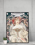 Art Nouveau Poster Mucha Green Bohemian Print Premium Matte Finish for Elegant Home Decor by My Store