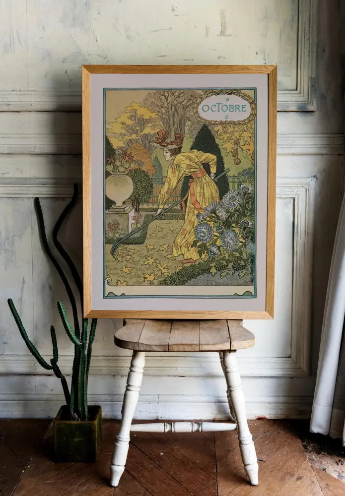 Art Nouveau Seasons Print Vintage Shabby Chic Poster By Eugene Grasset Elegant Vintage Wall Decor by My Store