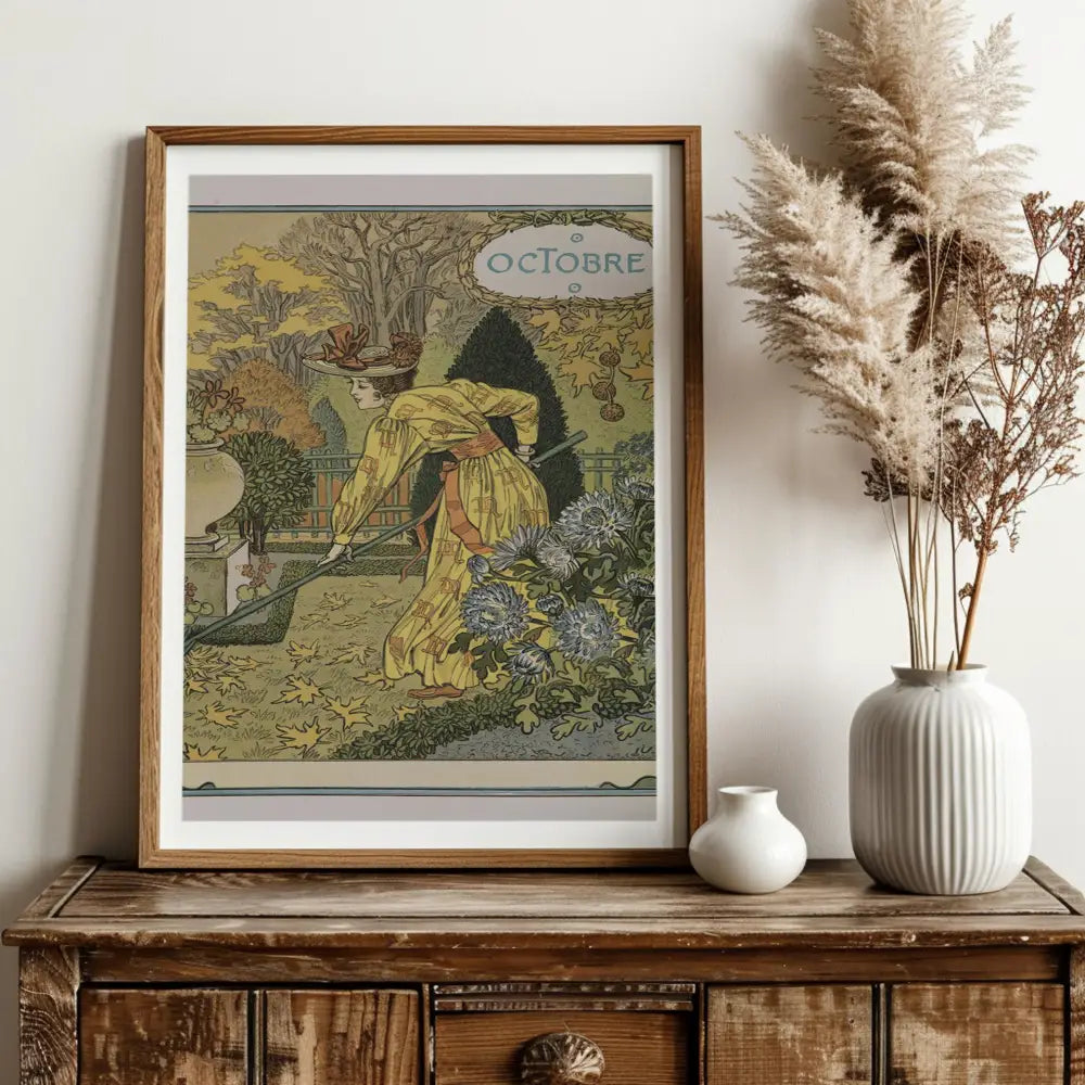 Art Nouveau Seasons Print Vintage Shabby Chic Poster By Eugene Grasset Elegant Vintage Wall Decor by My Store