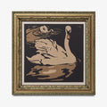 Art Nouveau Swans Art Print In Neutral Beige On Premium Archival Matte Paper For Elegant Vintage Wall Decor by DesignBohemian