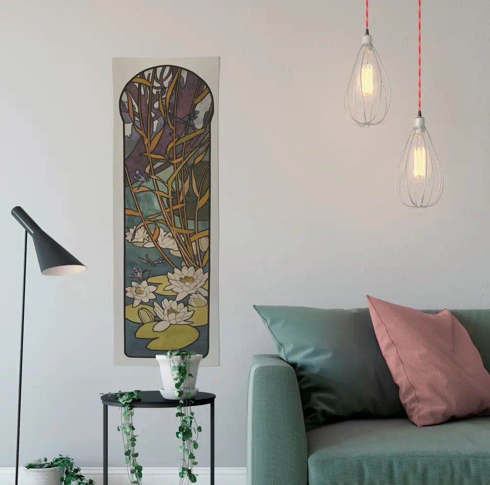 Art Nouveau Tapestry - Lotus - Bohemian Wall Hanging -Boho - Mucha by DesignBohemian