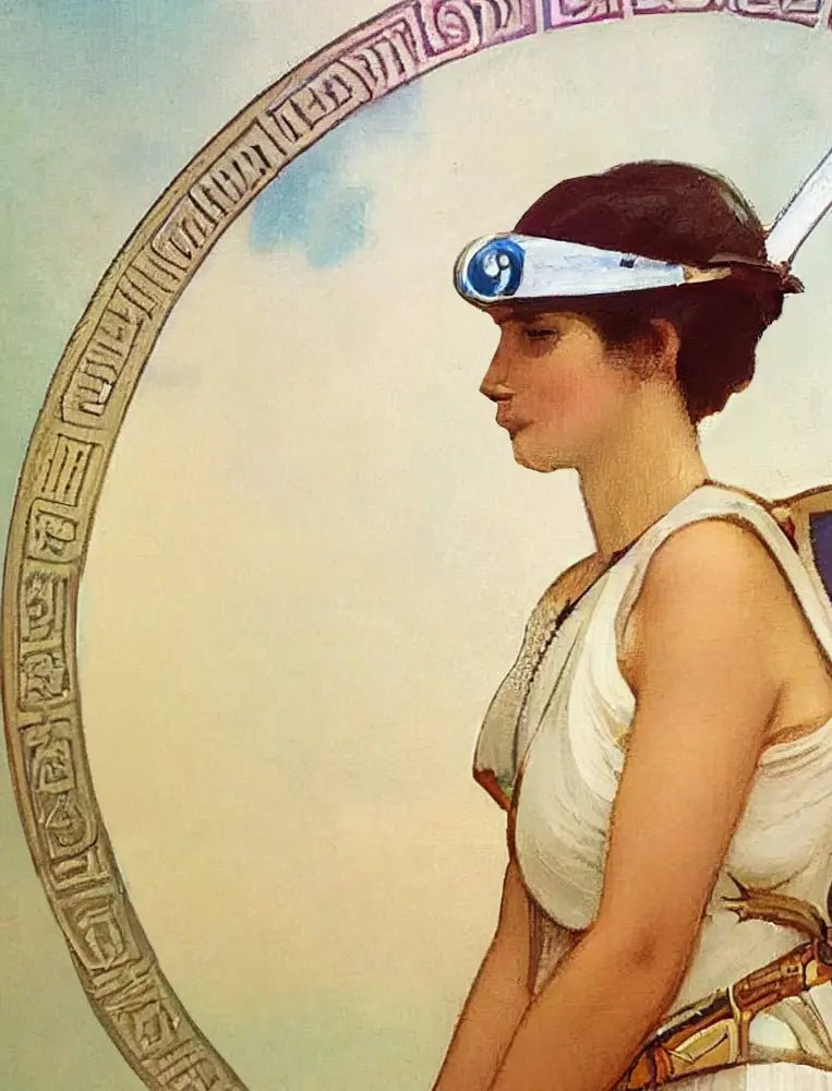 Athena Greek Goddess Poster In Mucha Style Wall Art Print For Elegant Classical Decor by My Store