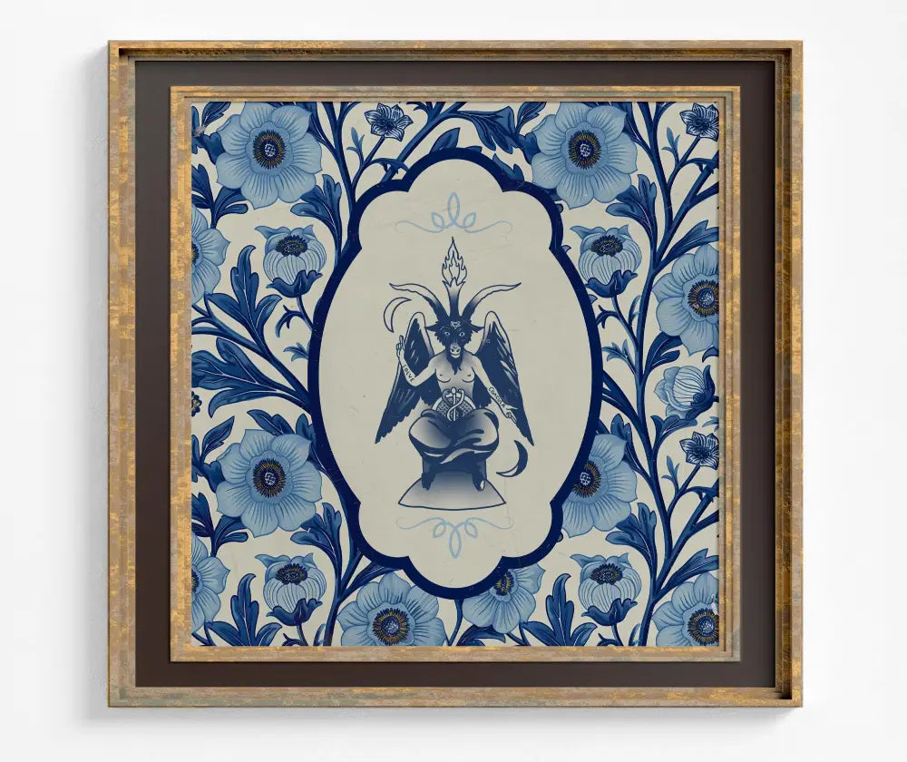 Baphomet Chinoiserie Print No Frame Victorian Art by My Store