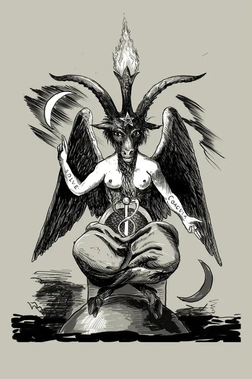 Baphomet Poster As Above So Below By Eliphas Levi No Frame Elegant Mystic Art Print by My Store