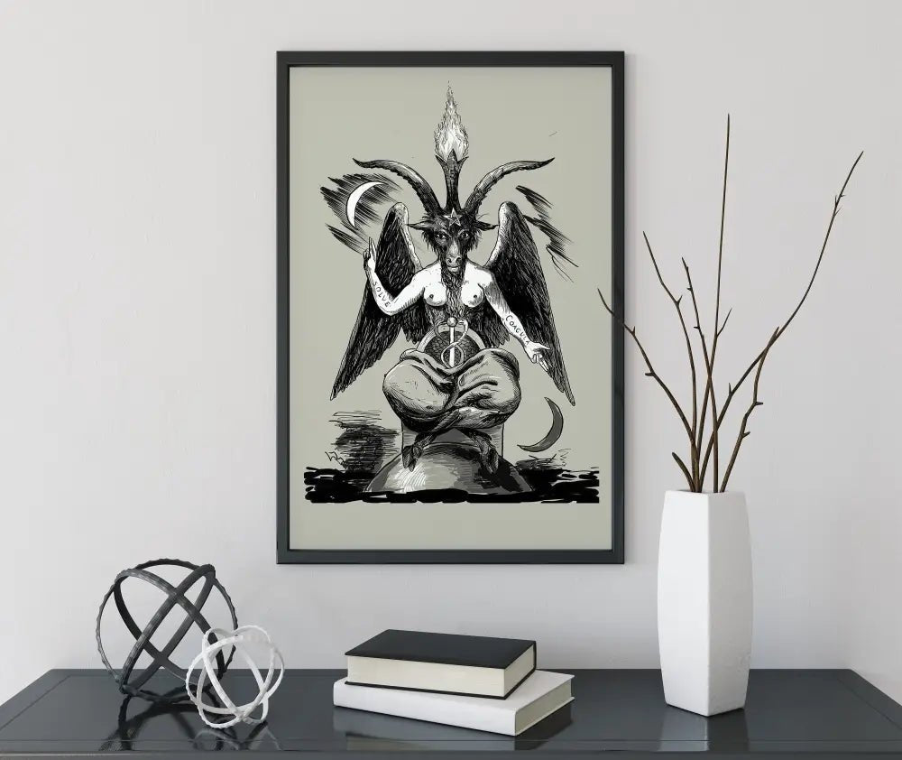 Baphomet Poster As Above So Below By Eliphas Levi No Frame Elegant Mystic Art Print by My Store