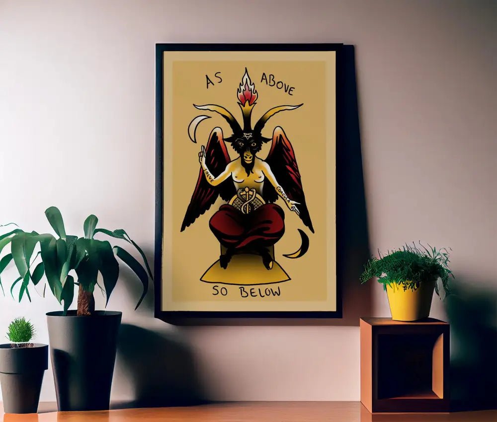 Baphomet Tattoo Poster As Above So Below No Frame Art Print Horned Goat Of Mendes by My Store