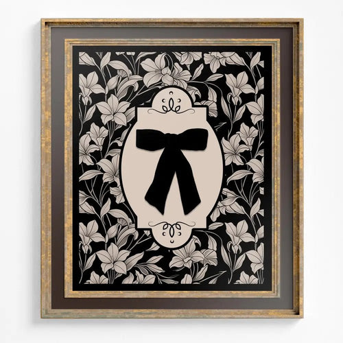 Black Bow Vintage Pattern Poster No Frame by My Store