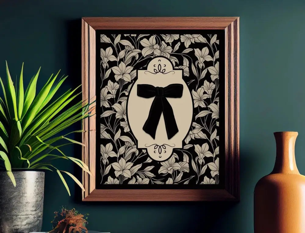 Black Bow Vintage Pattern Poster No Frame by My Store