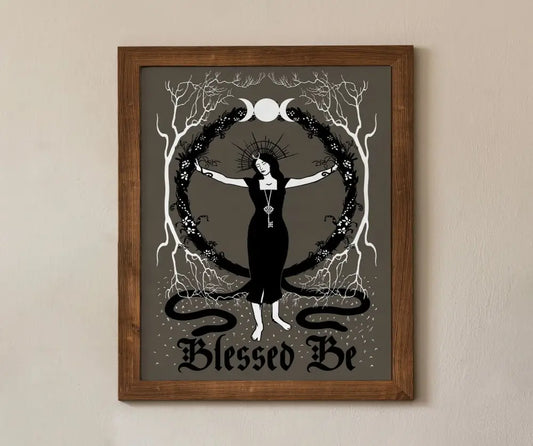 Blessed Be Occult Print Moon Goddess Hecate Poster No Frame by My Store