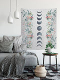 Blue Moon Phases Tapestry - Floral Alchemy Gothic Meditation Hippie Wall Hanging by DesignBohemian