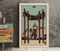 Blue Sky Four Of Wands Tarot Card Print No Frame Wall Art Poster For Living Room Decor by My Store