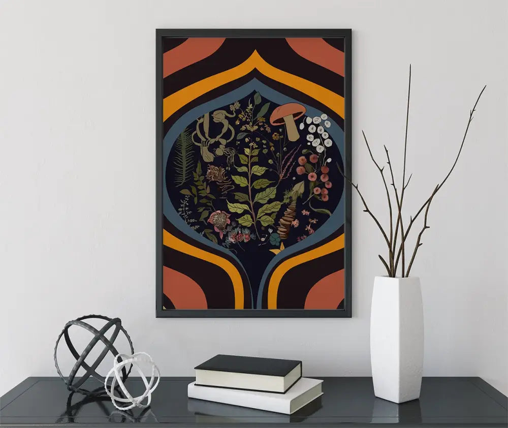 Botany Vintage Illustration Psychedelic Botanical Print by My Store