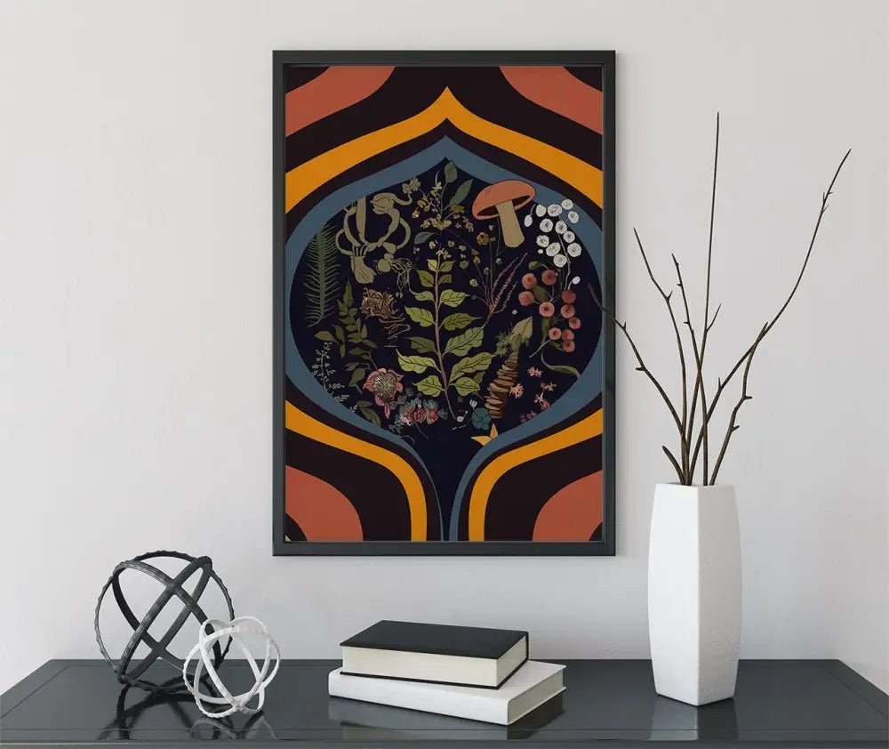 Botany Vintage Illustration Psychedelic Botanical Print by My Store
