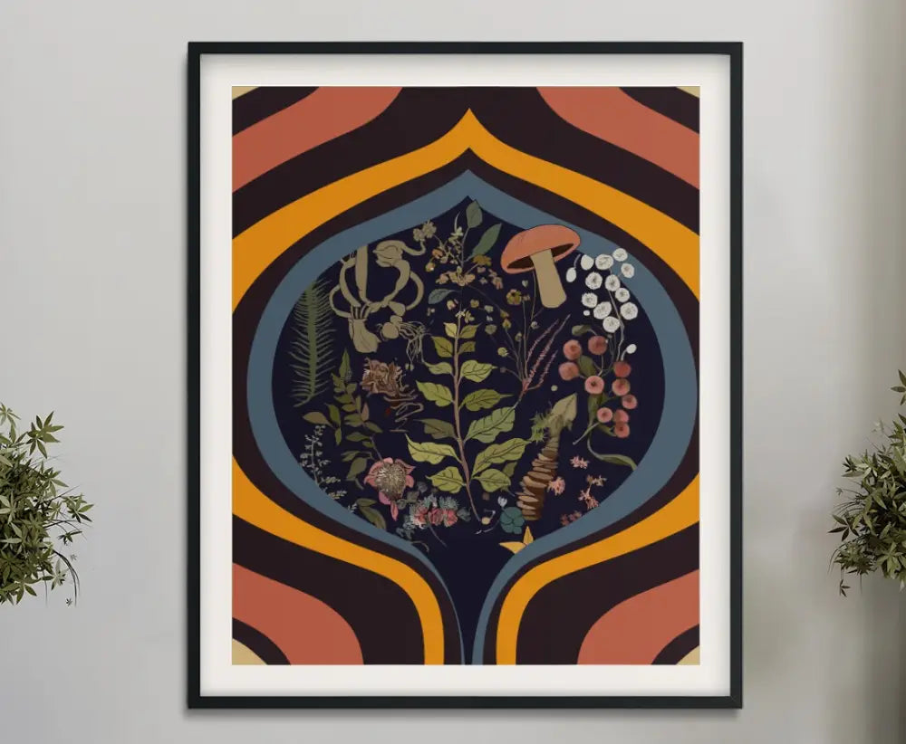 Botany Vintage Illustration Psychedelic Botanical Print by My Store