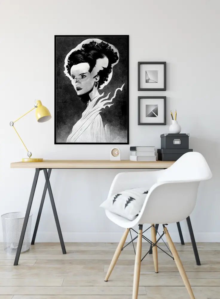 Bride Of Frankenstein Print Unframed Halloween Monster Poster Classic Artwork For Home Decor by My Store