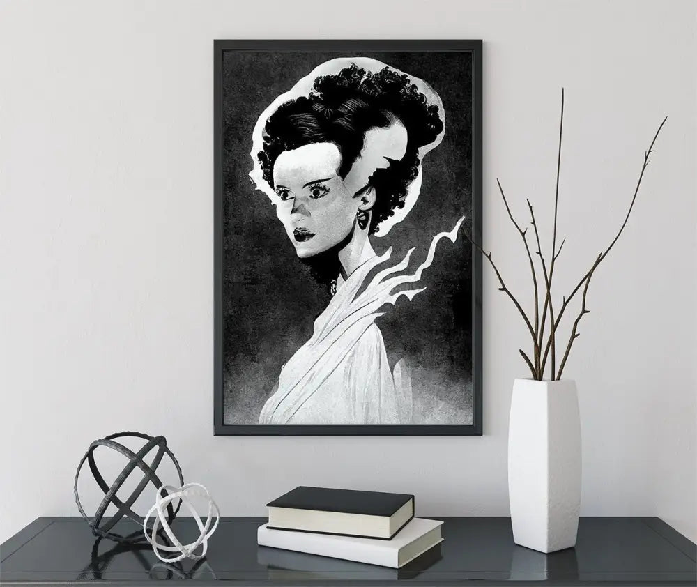 Bride Of Frankenstein Print Unframed Halloween Monster Poster Classic Artwork For Home Decor by My Store