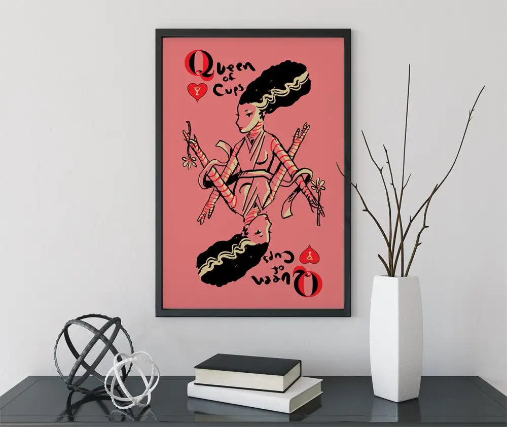 Bride of Frankenstein Queen of Cups Tarot Print by My Store