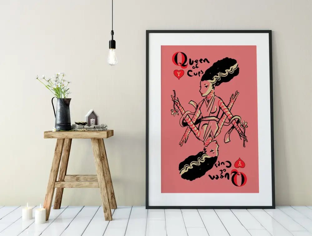 Bride of Frankenstein Queen of Cups Tarot Print by My Store