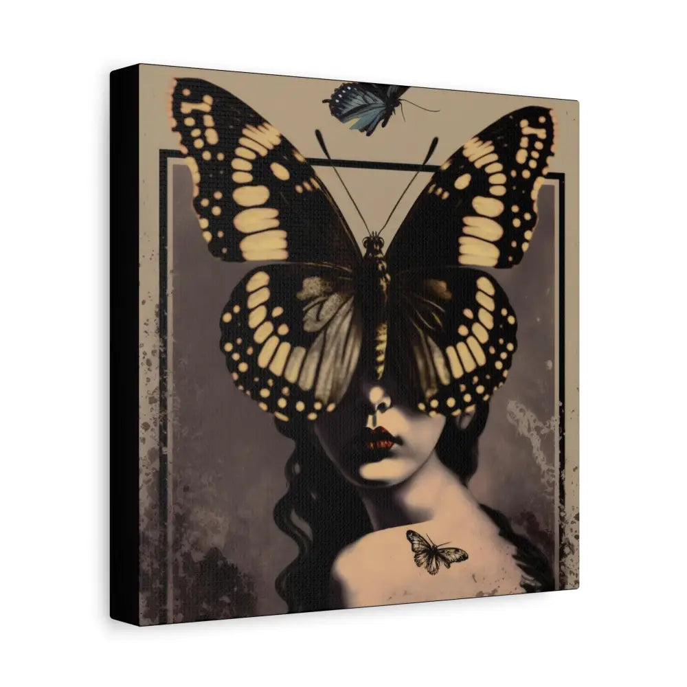 Butterfly Canvas Art: Ethereal Woman Portrait - Boho Wall Decor by DesignBohemian