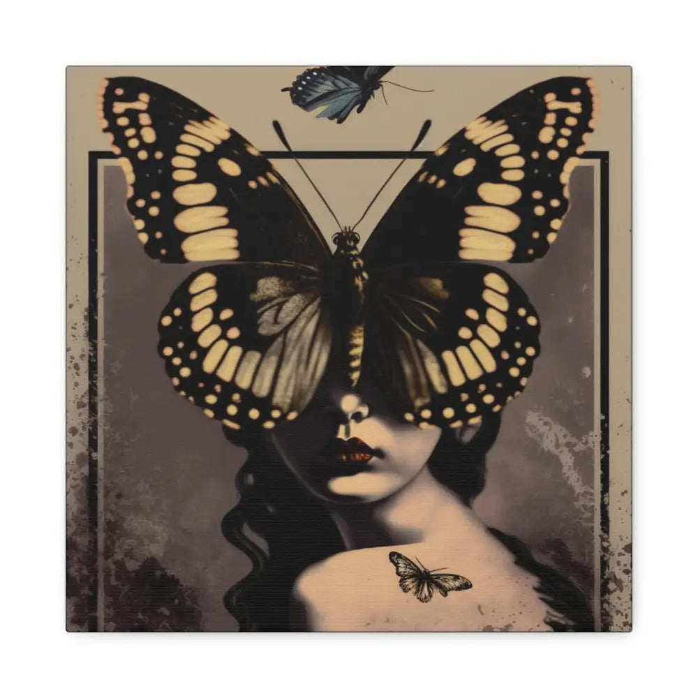 Butterfly Canvas Art: Ethereal Woman Portrait - Boho Wall Decor by DesignBohemian
