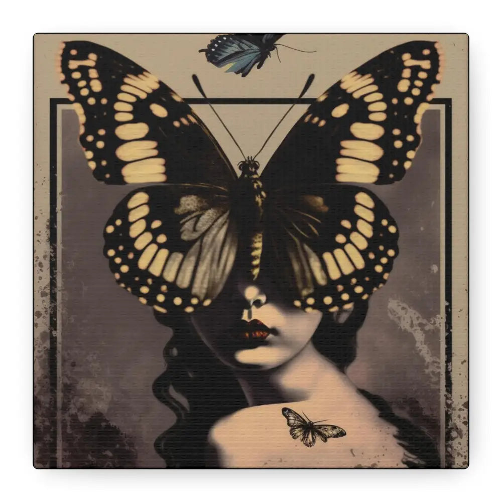 Butterfly Canvas Art: Ethereal Woman Portrait - Boho Wall Decor by DesignBohemian