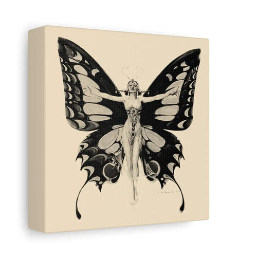Butterfly Woman Art Nouveau Canvas Print: Bohemian Wall Decor by DesignBohemian