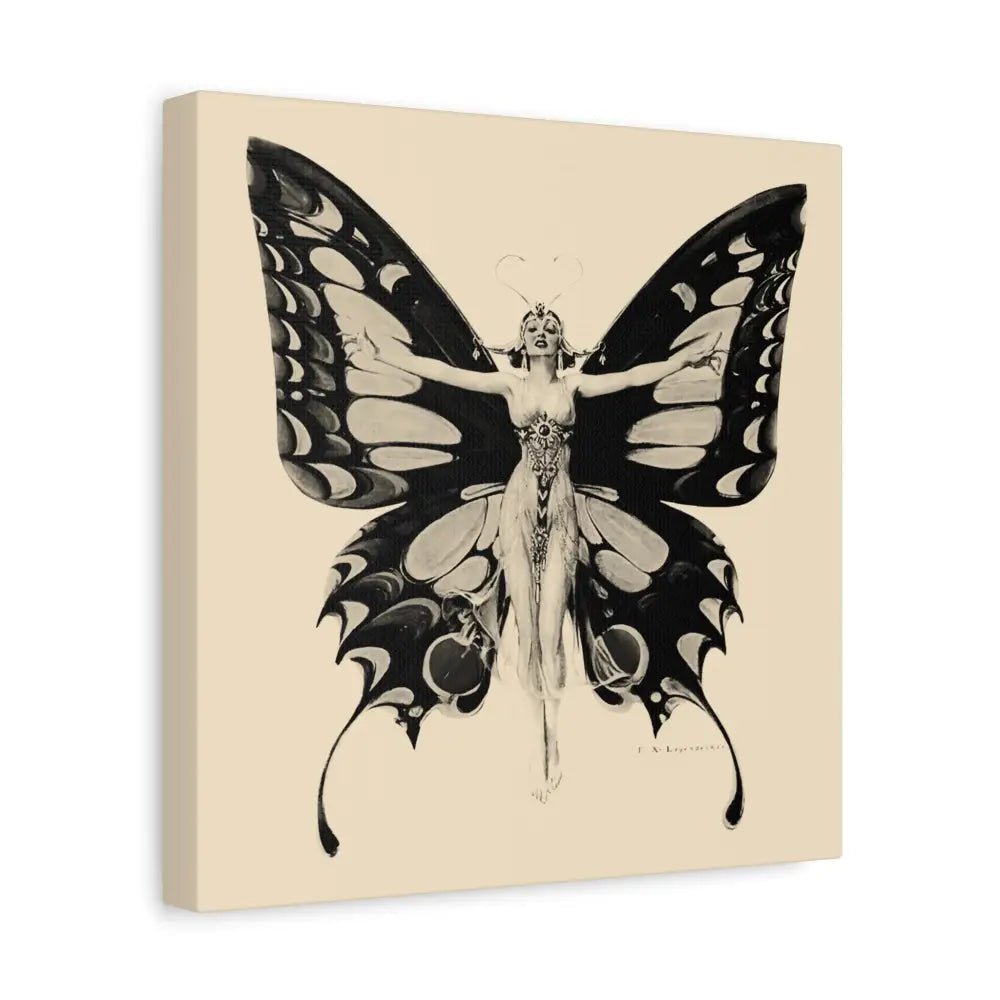 Butterfly Woman Art Nouveau Canvas Print: Bohemian Wall Decor by DesignBohemian