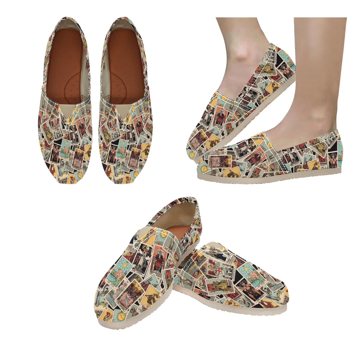 Tarot Shoes - Slip On Canvas Tarot Pattern Shoes