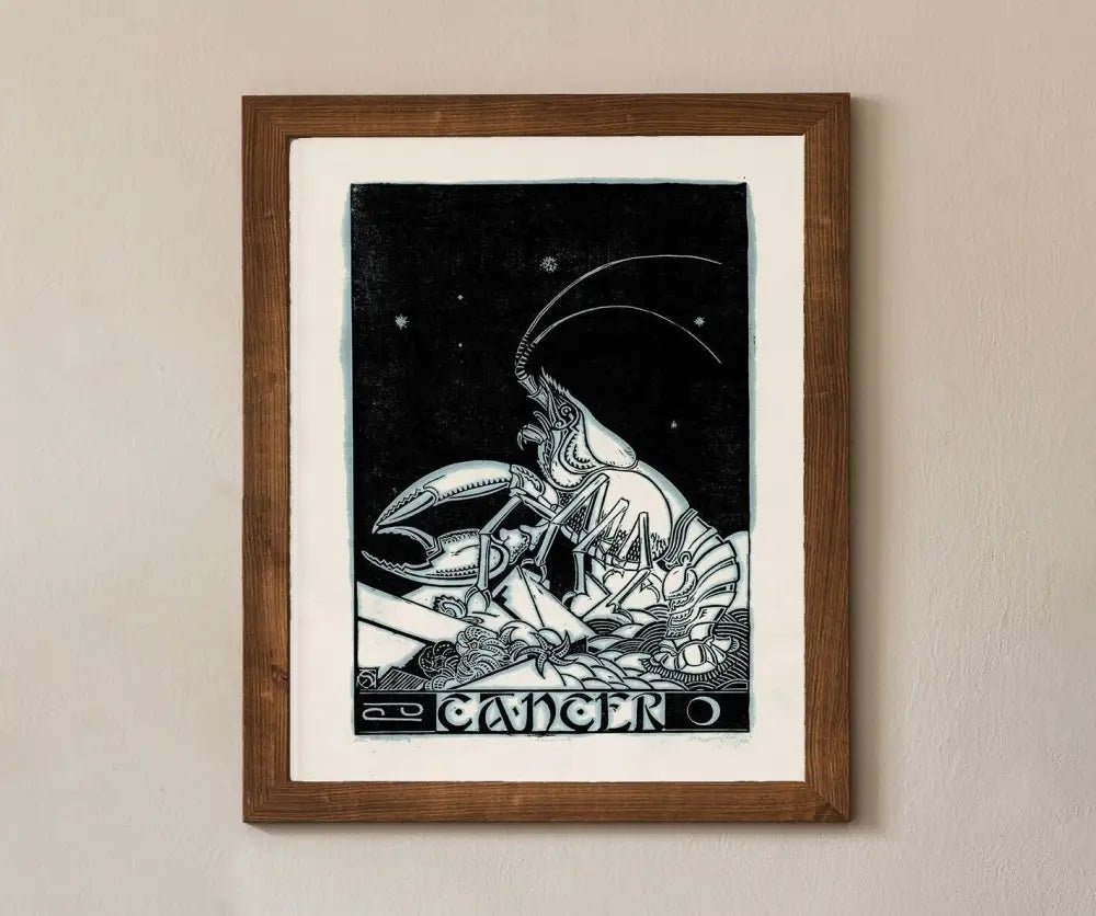 Cancer Astrological Sign Poster Vintage Mid Century Art by My Store