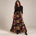 Celestial Patchwork Print Maxi Skirt