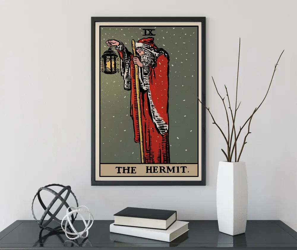 Christmas Print The Hermit Tarot Card Poster Holiday Wall Art for Tarot Lovers Gift Idea by My Store