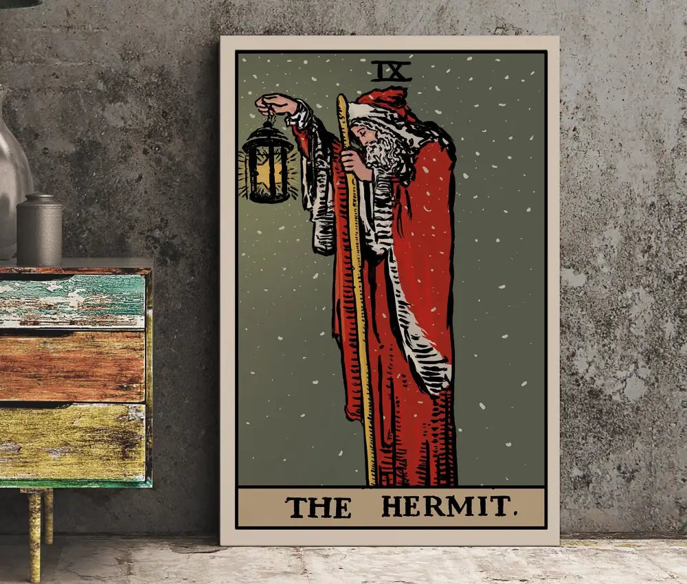 Christmas Print The Hermit Tarot Card Poster Holiday Wall Art for Tarot Lovers Gift Idea by My Store