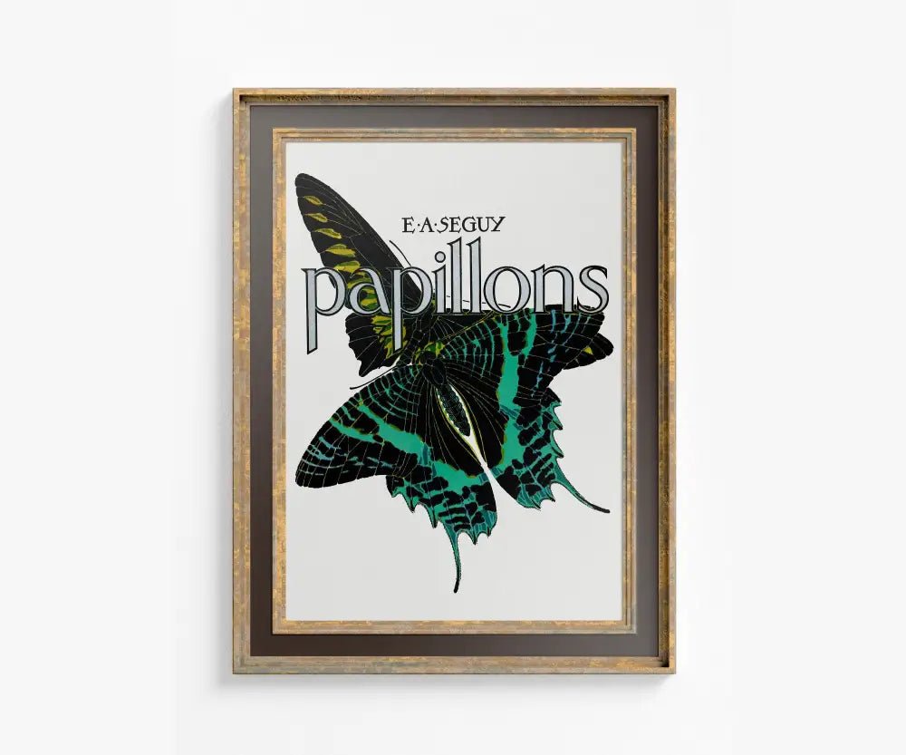 Colorful Butterflies Print Vintage Seguy Butterfly Poster by DesignBohemian