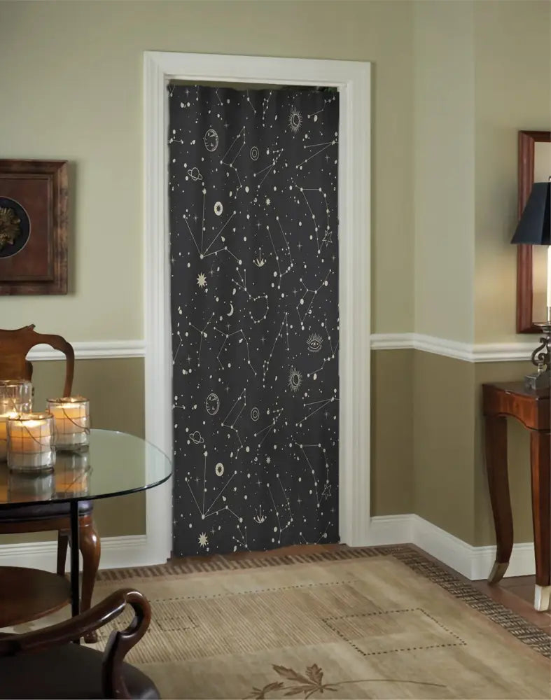 Constellations Curtains - Space Curtain Door Panel - Curtains Moon Alchemy Design Bohemian Art by DesignBohemian