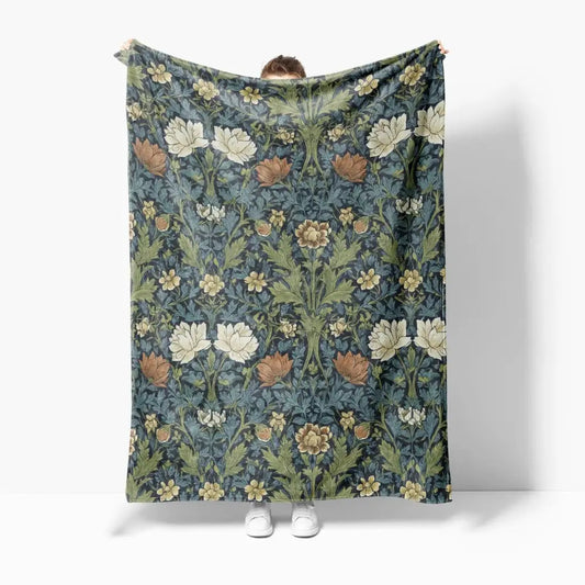 Cozy Floral Velveteen Plush Blanket - Perfect for Home Decor, Gifts, or Cozy Nights In, Soft Throw for Any Season by DesignBohemian