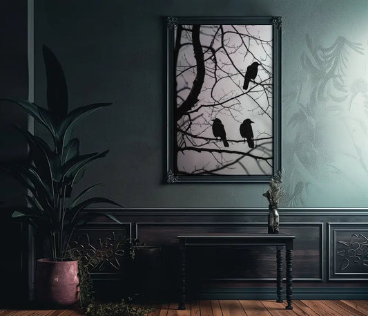 Crows in Tree Poster No Frame Gothic Ravens Art Print by My Store