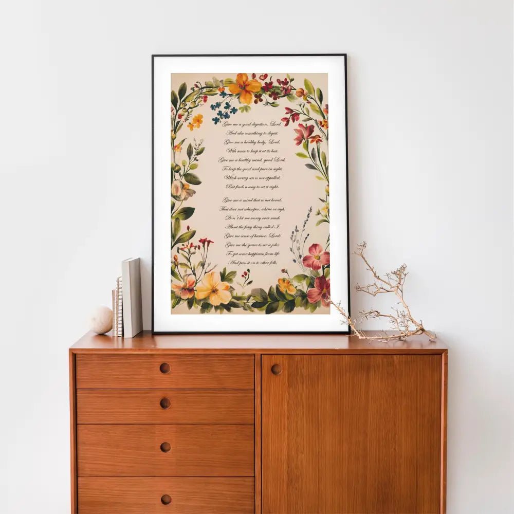 Customizable A Prayer Found In Chester Cathedral Poem Poster Vintage Floral Bohemian Wall Art by My Store