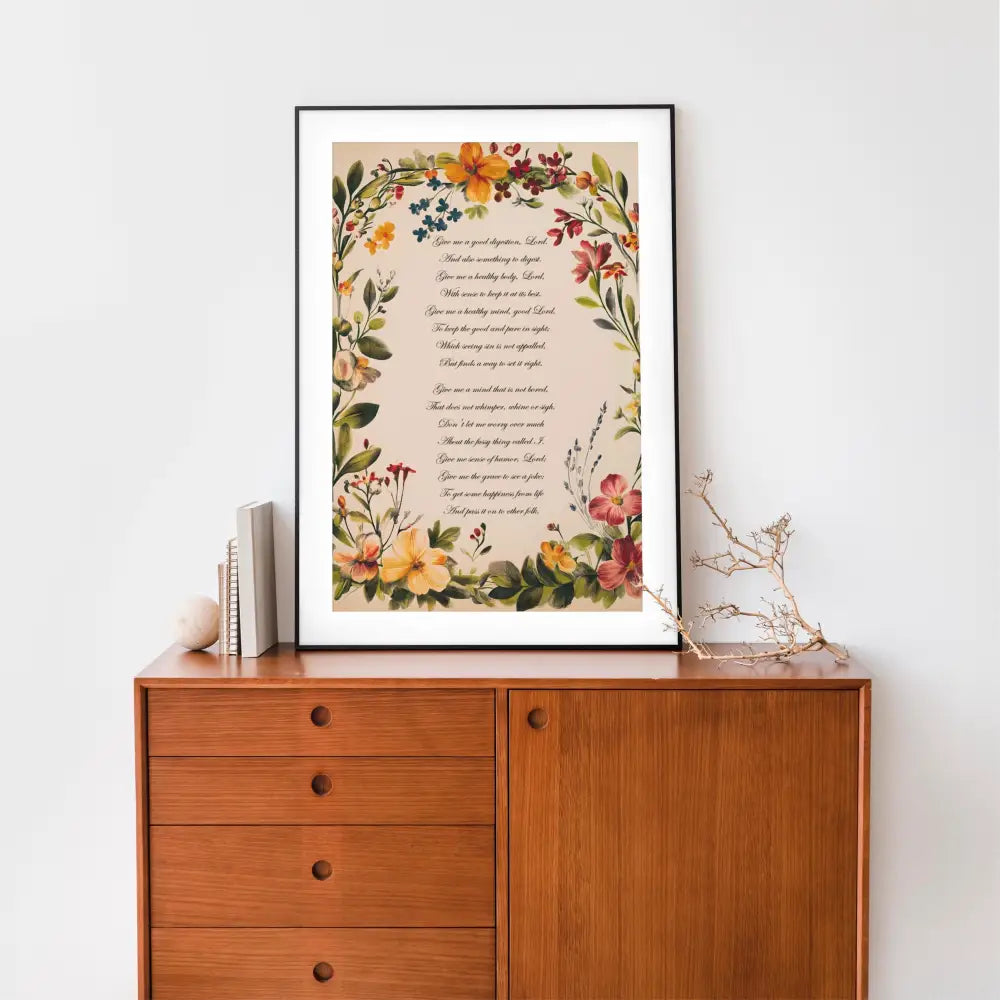 Customizable A Prayer Found In Chester Cathedral Poem Poster Vintage Floral Bohemian Wall Art by My Store