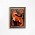 Cute Red Fox Folk Art Print Spirit Poster Wall Art by DesignBohemian