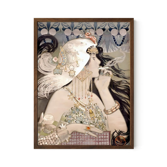 Vintage Job Advertisement - Framed Nouveau Print - Flapper Print - Smoking Ad