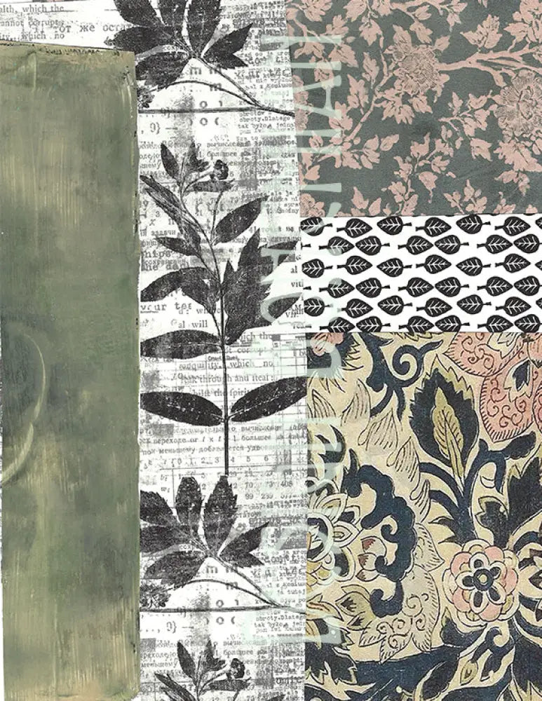 Dark Green Vintage Collage - Digital Download