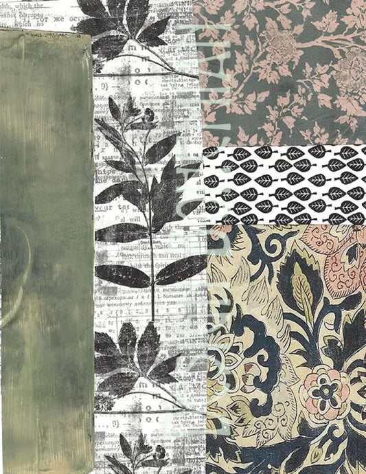 Dark Green Vintage Collage - Digital Download