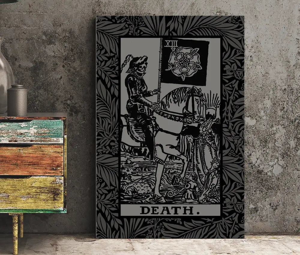 Death Tarot Card Gray and Black Poster No Frame by My Store